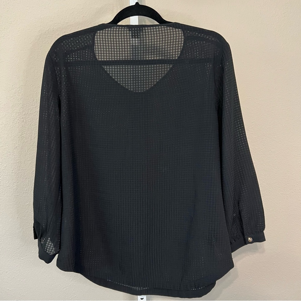 J. Crew Black Sheer Blouse - Picture 3 of 3